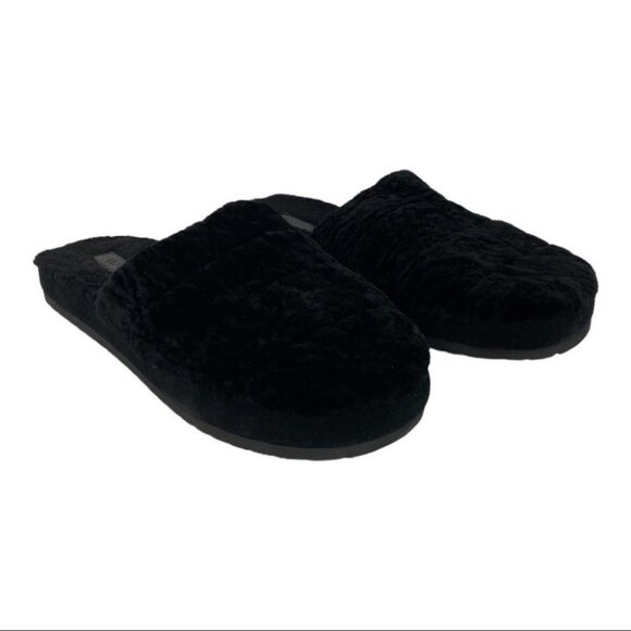NEW Vince Loni Slippers Black Size 11 Lamb Fur Shearling Round Toe Minimalist - Picture 4 of 13